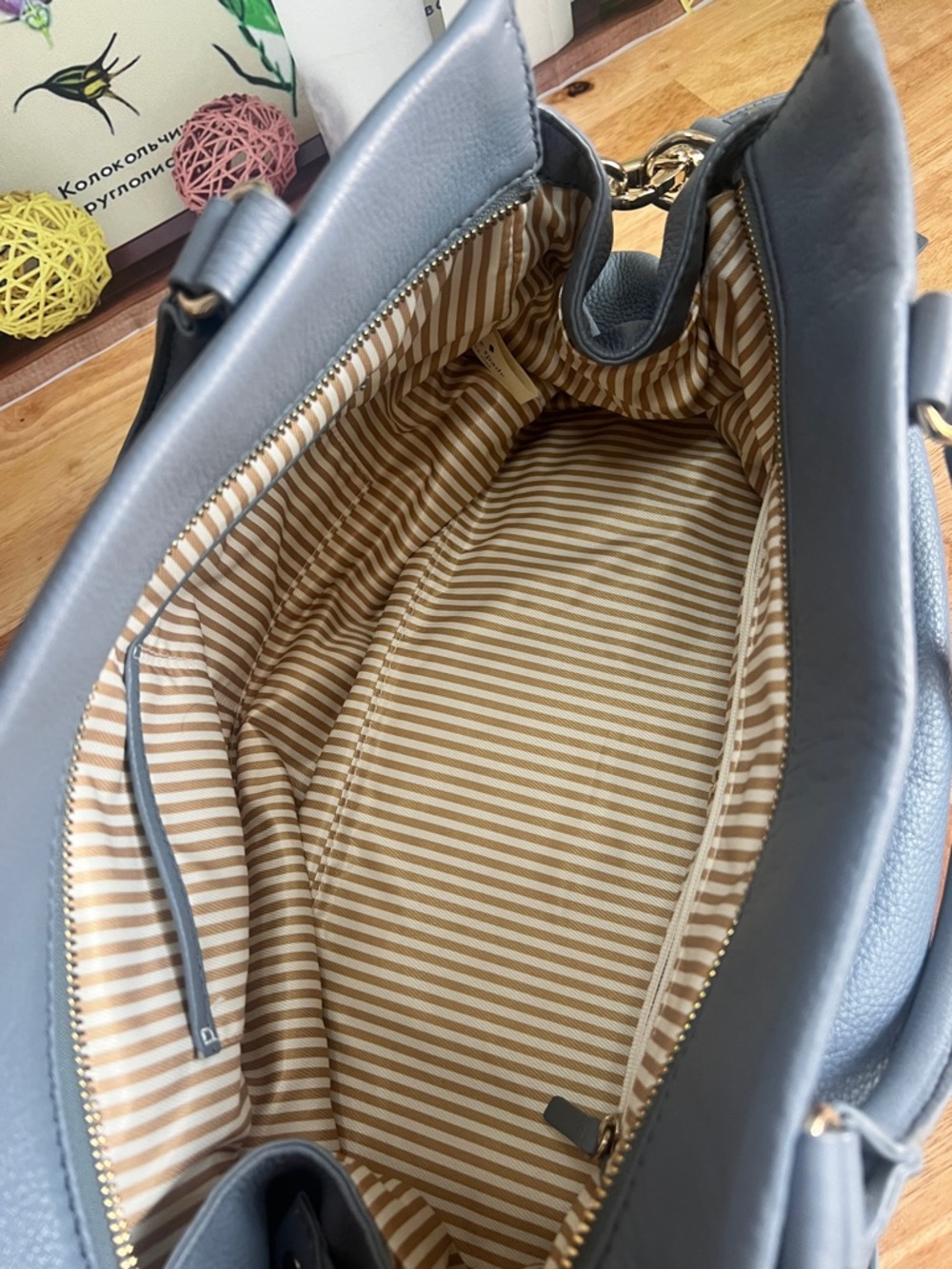 Kate Spade Large Cobble Hill Murphy Crossbody Satchel Bag in Gray Blue - Picture 6 of 13